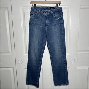 AG Adriano Goldschmied Jeans Womens 28 Blue Saige High Rise Straight Preppy